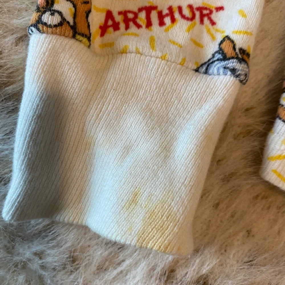 VTG Rare Arthur Aardvark Cartoon Long Eddies Childrens (2)pc. Pajamas 8 Yrs